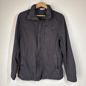 James Perse Jacket Womens Size S 1 Faded Black Safari Utility Lightweight Hooded